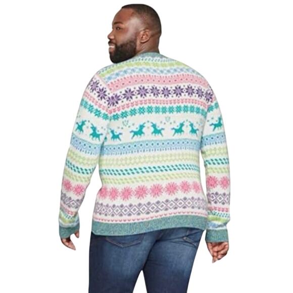 33 Degrees Ugly Holiday Christmas Rainbow Unicorn Long Sleeve Pullover Sweater - Picture 2 of 5